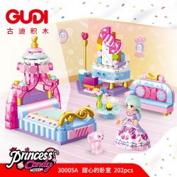 GUDI 30005 non  CÔNG CHÚA TÌNH YÊU 4 LOẠI PHÒNG NGỦ CỦA NGƯỜI ANNIE PIANO XƯỞNG VẼ KẸO bộ đồ chơi xếp lắp ráp ghép mô hình Girl PRINCESS CANDY Con Gái 794 khối