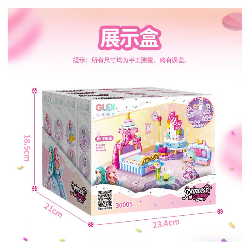 GUDI 30005 non  CÔNG CHÚA TÌNH YÊU 4 LOẠI PHÒNG NGỦ CỦA NGƯỜI ANNIE PIANO XƯỞNG VẼ KẸO bộ đồ chơi xếp lắp ráp ghép mô hình Girl PRINCESS CANDY Con Gái 794 khối