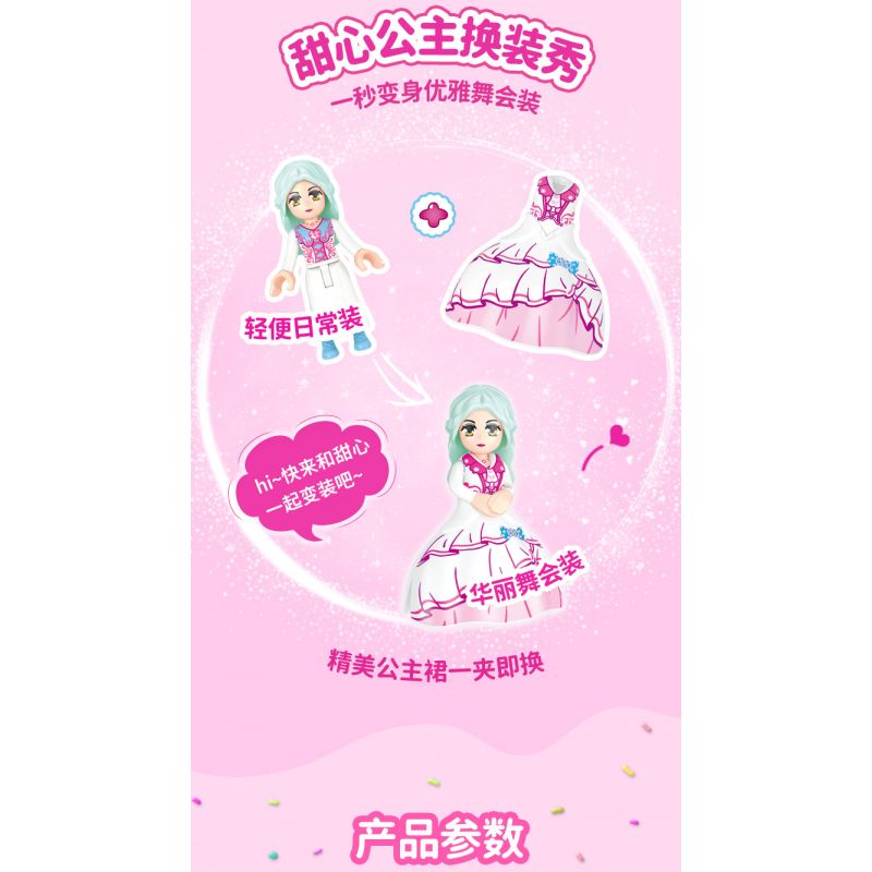 GUDI 30005 non  CÔNG CHÚA TÌNH YÊU 4 LOẠI PHÒNG NGỦ CỦA NGƯỜI ANNIE PIANO XƯỞNG VẼ KẸO bộ đồ chơi xếp lắp ráp ghép mô hình Girl PRINCESS CANDY Con Gái 794 khối