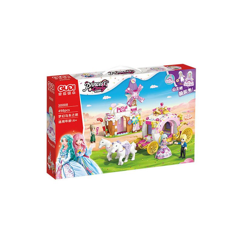 GUDI 30008 non Lego CÔNG CHÚA NGỌT NGÀO CHUYẾN XE NGỰA TRONG MƠ bộ đồ chơi xếp lắp ráp ghép mô hình Girl Con Gái 498 khối