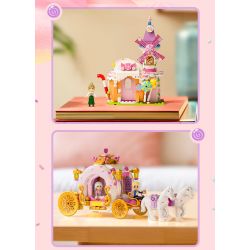 GUDI 30008 non  CÔNG CHÚA NGỌT NGÀO CHUYẾN XE NGỰA TRONG MƠ bộ đồ chơi xếp lắp ráp ghép mô hình Girl Con Gái 498 khối