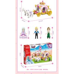 GUDI 30008 non  CÔNG CHÚA NGỌT NGÀO CHUYẾN XE NGỰA TRONG MƠ bộ đồ chơi xếp lắp ráp ghép mô hình Girl Con Gái 498 khối