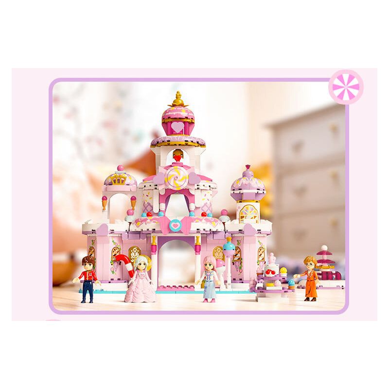 GUDI 30009 non  CÔNG CHÚA TÌNH YÊU LÂU ĐÀI ĐẦY MÀU SẮC NGƯỜI bộ đồ chơi xếp lắp ráp ghép mô hình Girl Con Gái 567 khối