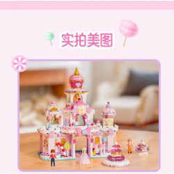 GUDI 30009 non  CÔNG CHÚA TÌNH YÊU LÂU ĐÀI ĐẦY MÀU SẮC NGƯỜI bộ đồ chơi xếp lắp ráp ghép mô hình Girl Con Gái 567 khối