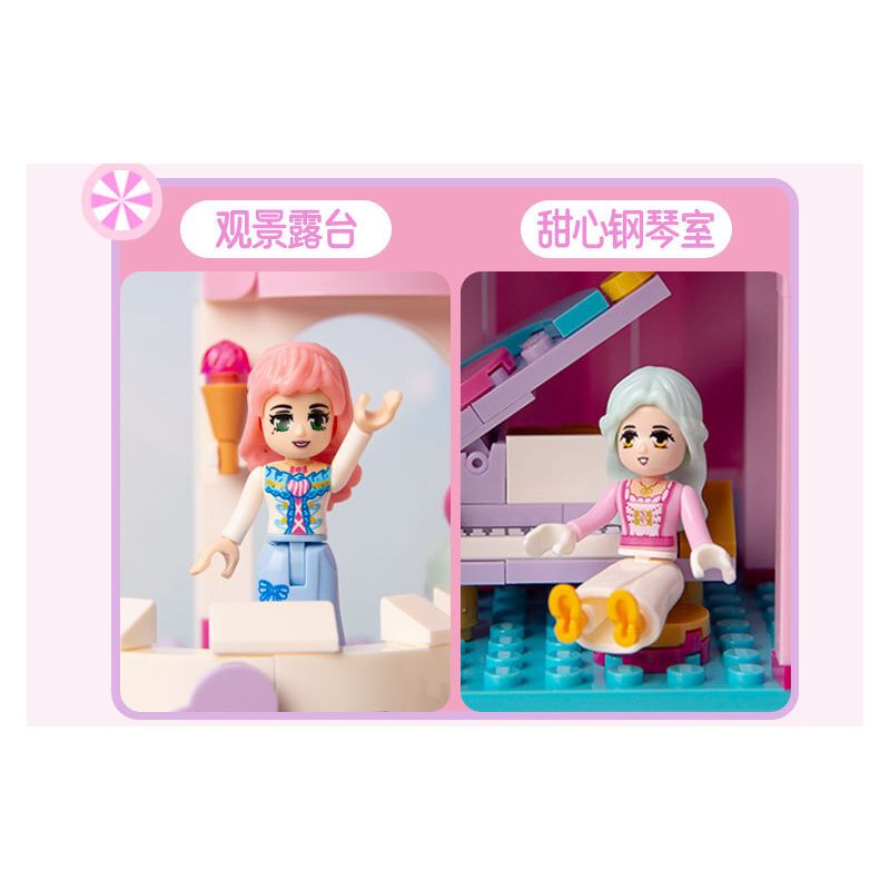 GUDI 30009 non  CÔNG CHÚA TÌNH YÊU LÂU ĐÀI ĐẦY MÀU SẮC NGƯỜI bộ đồ chơi xếp lắp ráp ghép mô hình Girl Con Gái 567 khối