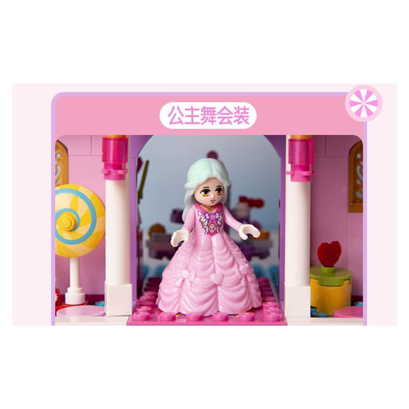 GUDI 30009 non  CÔNG CHÚA TÌNH YÊU LÂU ĐÀI ĐẦY MÀU SẮC NGƯỜI bộ đồ chơi xếp lắp ráp ghép mô hình Girl Con Gái 567 khối