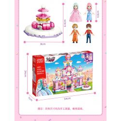 GUDI 30009 non  CÔNG CHÚA TÌNH YÊU LÂU ĐÀI ĐẦY MÀU SẮC NGƯỜI bộ đồ chơi xếp lắp ráp ghép mô hình Girl Con Gái 567 khối