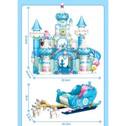 GUDI 30010 non  CÔNG CHÚA TÌNH YÊU LÂU ĐÀI BĂNG GIÁ bộ đồ chơi xếp lắp ráp ghép mô hình Girl Con Gái 1082 khối