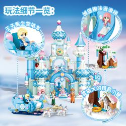 GUDI 30010 non  CÔNG CHÚA TÌNH YÊU LÂU ĐÀI BĂNG GIÁ bộ đồ chơi xếp lắp ráp ghép mô hình Girl Con Gái 1082 khối