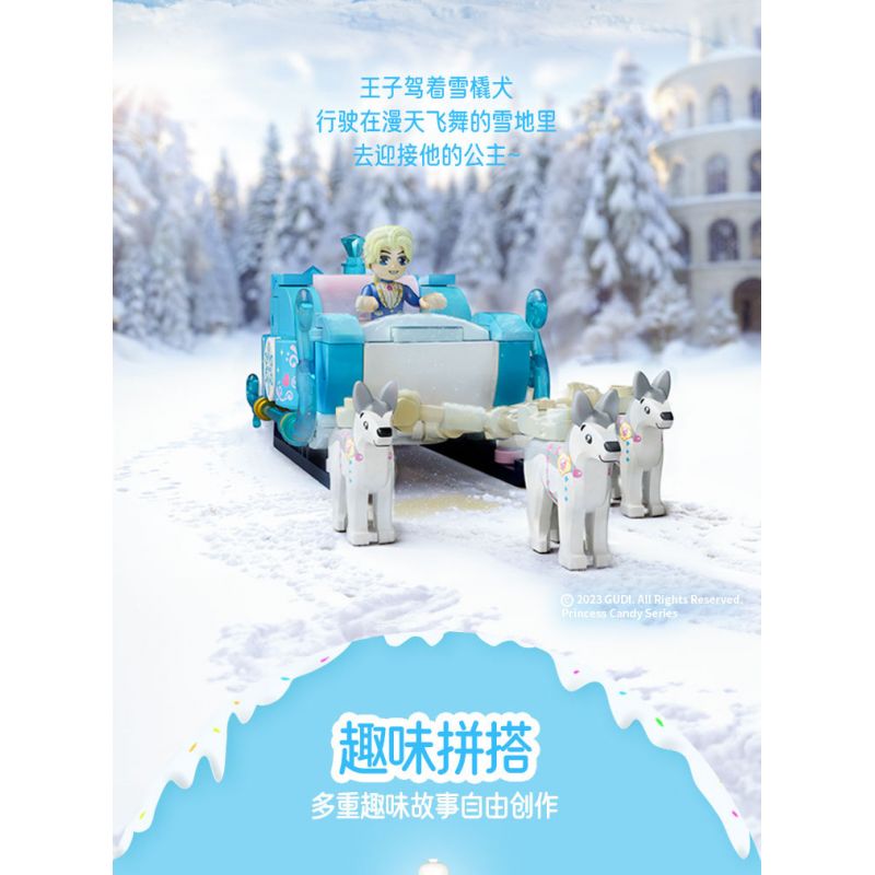 GUDI 30010 non  CÔNG CHÚA TÌNH YÊU LÂU ĐÀI BĂNG GIÁ bộ đồ chơi xếp lắp ráp ghép mô hình Girl Con Gái 1082 khối