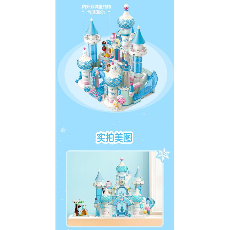 GUDI 30010 non  CÔNG CHÚA TÌNH YÊU LÂU ĐÀI BĂNG GIÁ bộ đồ chơi xếp lắp ráp ghép mô hình Girl Con Gái 1082 khối