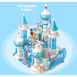 GUDI 30010 non  CÔNG CHÚA TÌNH YÊU LÂU ĐÀI BĂNG GIÁ bộ đồ chơi xếp lắp ráp ghép mô hình Girl Con Gái 1082 khối