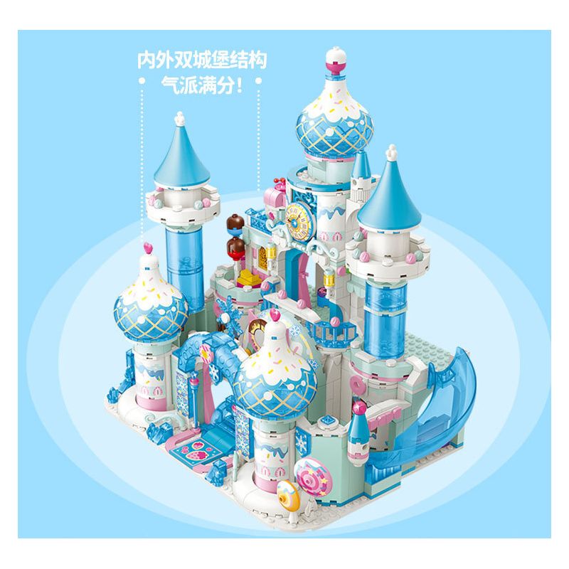 GUDI 30010 non  CÔNG CHÚA TÌNH YÊU LÂU ĐÀI BĂNG GIÁ bộ đồ chơi xếp lắp ráp ghép mô hình Girl Con Gái 1082 khối