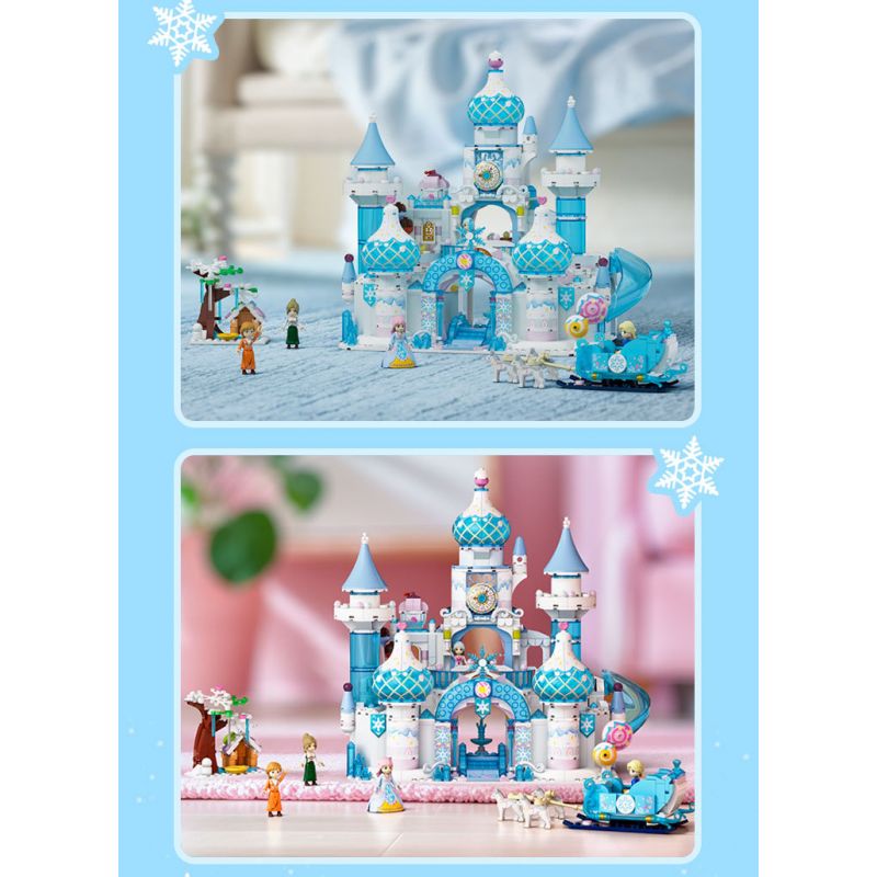 GUDI 30010 non  CÔNG CHÚA TÌNH YÊU LÂU ĐÀI BĂNG GIÁ bộ đồ chơi xếp lắp ráp ghép mô hình Girl Con Gái 1082 khối