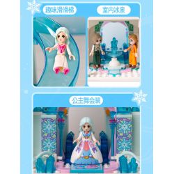 GUDI 30010 non  CÔNG CHÚA TÌNH YÊU LÂU ĐÀI BĂNG GIÁ bộ đồ chơi xếp lắp ráp ghép mô hình Girl Con Gái 1082 khối