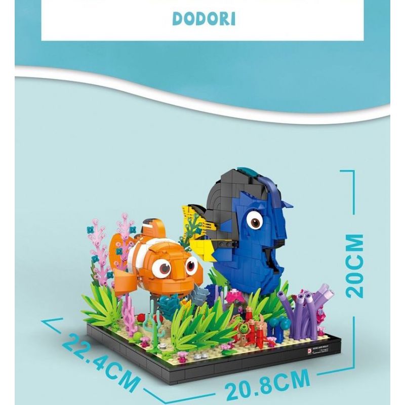 DK 7002 non  THẾ GIỚI DƯỚI NƯỚC NEMOMO VÀ DOLLY bộ đồ chơi xếp lắp ráp ghép mô hình Movie & Game TRAVEL NIMMO DODORI Phim Và Trò Chơi 886 khối