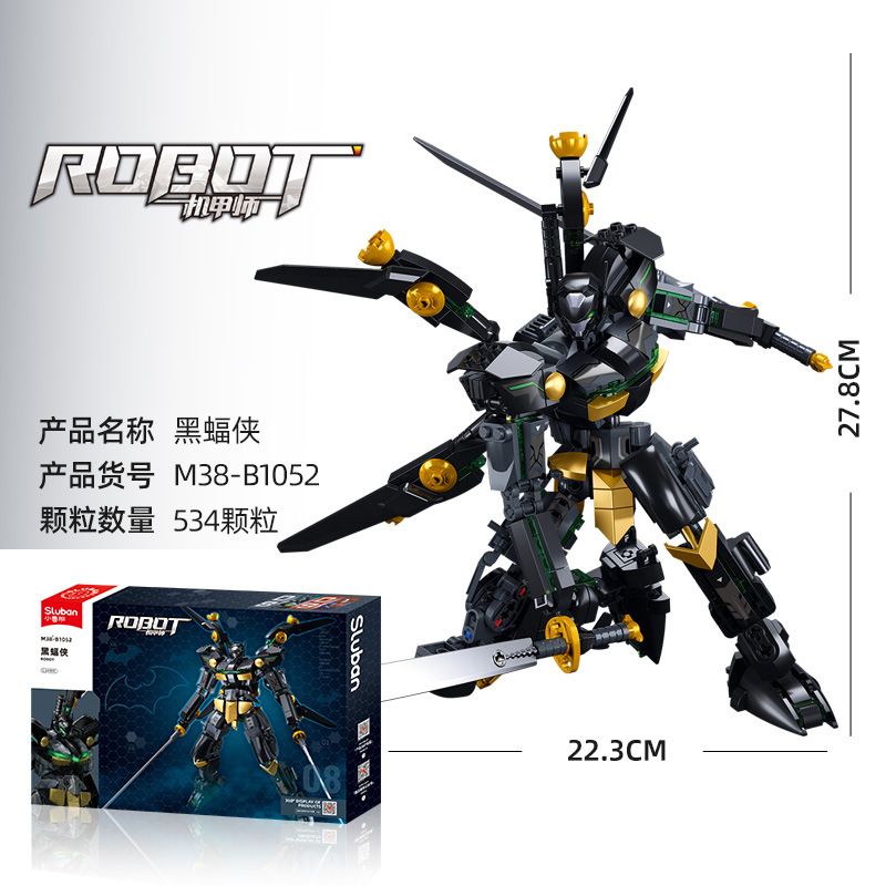 SLUBAN M38-B1052 B1052 1052 M38B1052 38-B1052 non  WARCASTER DƠI ĐEN bộ đồ chơi xếp lắp ráp ghép mô hình ROBOT 534 khối