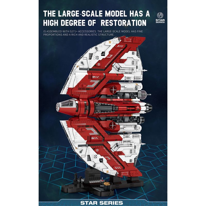 REOBRIX 99006 non  TÀU CON THOI KHỔNG LỒ T6 bộ đồ chơi xếp lắp ráp ghép mô hình Star Wars T6 SHUTTLE Chiến Tranh Giữa Các Vì Sao 5749 khối