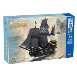 ZHEGAO 653000 non  TÀU CƯỚP BIỂN BLACK MAGICIAN bộ đồ chơi xếp lắp ráp ghép mô hình Pirates Of The Caribbean BLACK SORCERER Cướp Biển Vùng Caribe 1424 khối