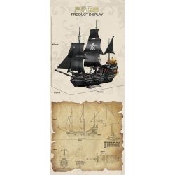 ZHEGAO 653000 non  TÀU CƯỚP BIỂN BLACK MAGICIAN bộ đồ chơi xếp lắp ráp ghép mô hình Pirates Of The Caribbean BLACK SORCERER Cướp Biển Vùng Caribe 1424 khối