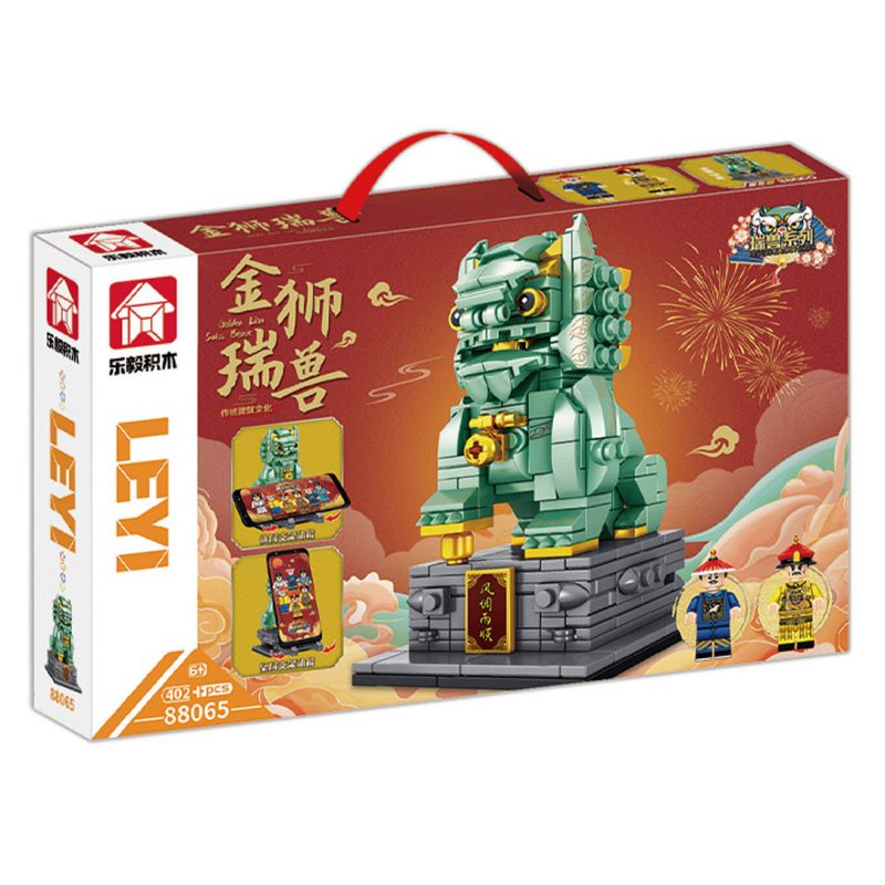 LE YI 88065 non  SƯ TỬ VÀNG ĐỘNG VẬT TỐT LÀNH bộ đồ chơi xếp lắp ráp ghép mô hình 402 khối