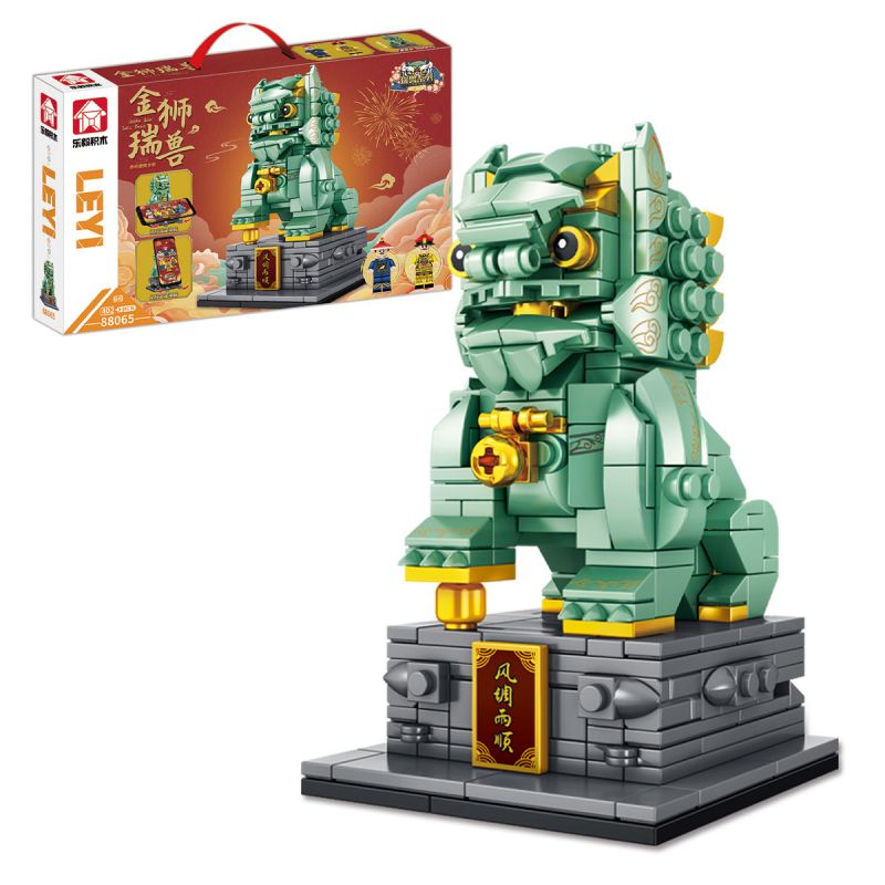 LE YI 88065 non  SƯ TỬ VÀNG ĐỘNG VẬT TỐT LÀNH bộ đồ chơi xếp lắp ráp ghép mô hình 402 khối