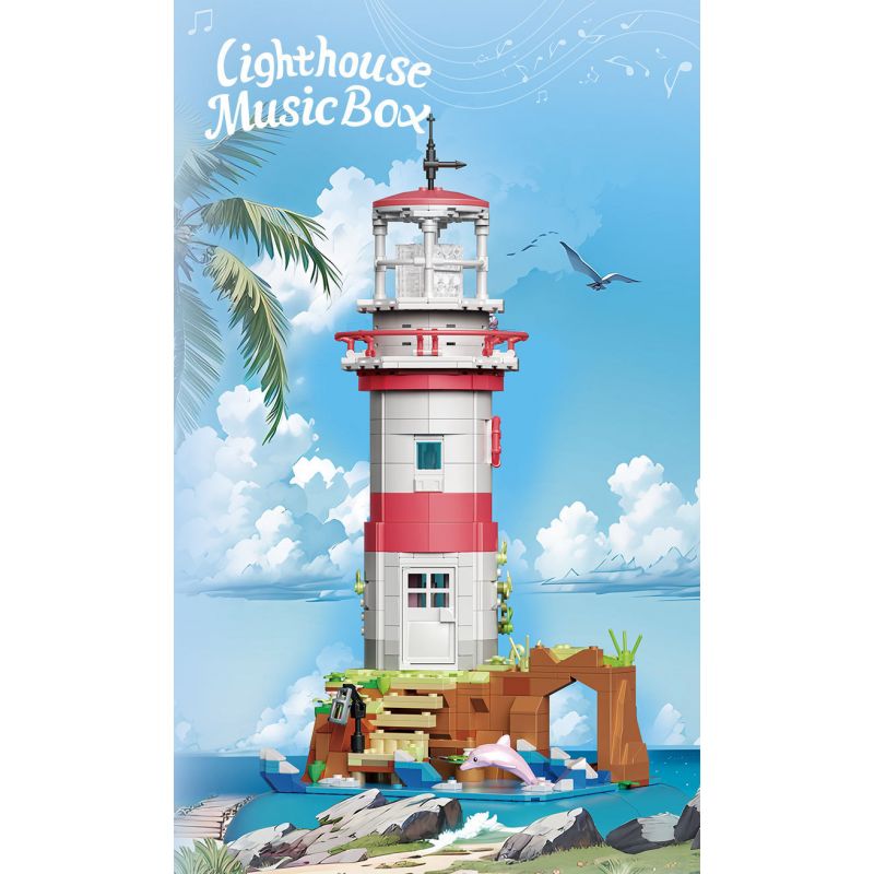 ZHEGAO 663007 non  NGỌN HẢI ĐĂNG ĐẢO ÂM NHẠC bộ đồ chơi xếp lắp ráp ghép mô hình Creator LIGHTHOUSE MUSIC BOX Sáng Tạo 909 khối ZHEGAO 663007 non  NGỌN HẢI ĐĂNG ĐẢO ÂM NHẠC bộ đồ chơi xếp lắp ráp ghép mô hình Creator LIGHTHOUSE MUSIC BOX Sáng Tạo 909 khối