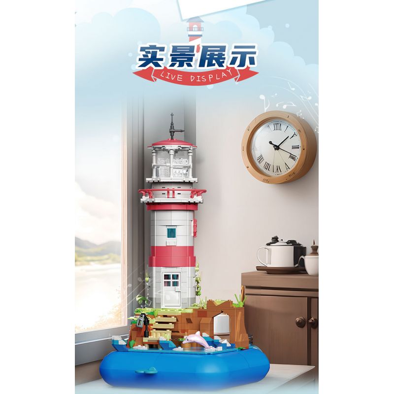 ZHEGAO 663007 non  NGỌN HẢI ĐĂNG ĐẢO ÂM NHẠC bộ đồ chơi xếp lắp ráp ghép mô hình Creator LIGHTHOUSE MUSIC BOX Sáng Tạo 909 khối ZHEGAO 663007 non  NGỌN HẢI ĐĂNG ĐẢO ÂM NHẠC bộ đồ chơi xếp lắp ráp ghép mô hình Creator LIGHTHOUSE MUSIC BOX Sáng Tạo 909 khối