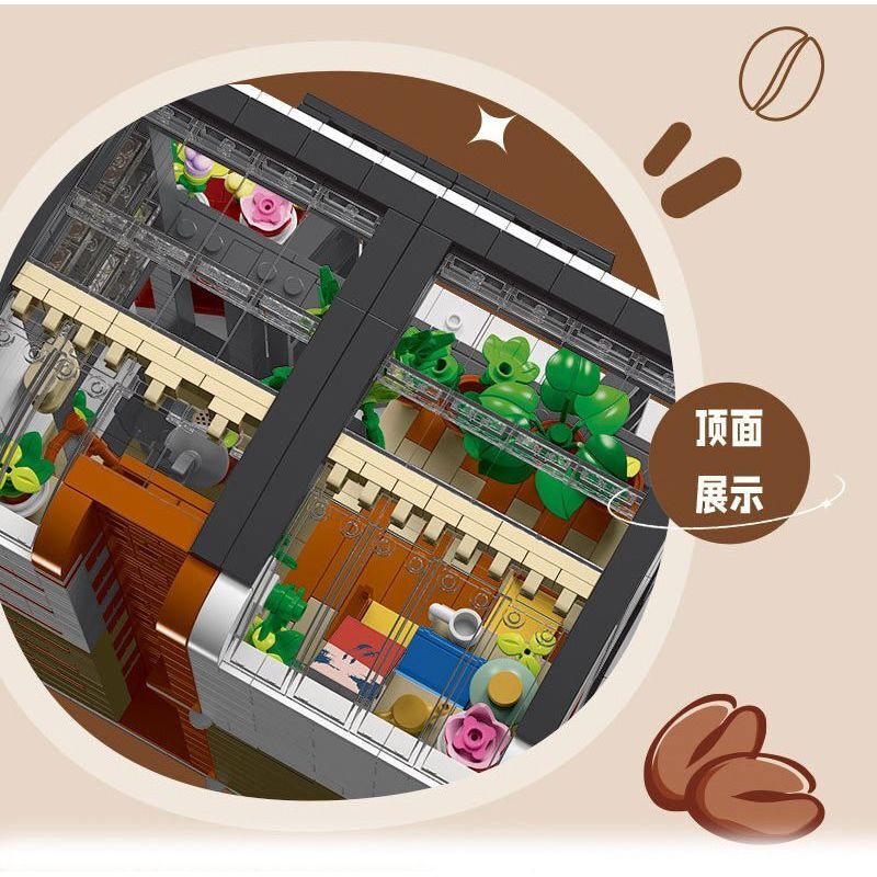 MorkModel 031066 Mork Model 031066 non  CAFE NGÔN NGỮ HOA bộ đồ chơi xếp lắp ráp ghép mô hình Creator COFFEE HOUSE Sáng Tạo 1454 khối