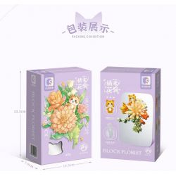 SEMBO 611086 non  CỬA HÀNG HOA THÚ CƯNG DỄ THƯƠNG SUỐI CAM bộ đồ chơi xếp lắp ráp ghép mô hình Creator Sáng Tạo 200 khối