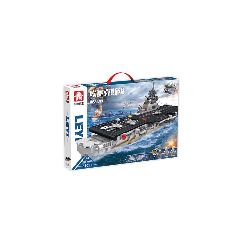 LE YI 81031 non Lego TÀU SÂN BAY LỚP ESSEX bộ đồ chơi xếp lắp ráp ghép mô hình Military Army AIRCRAFT CARRIER Quân Sự Bộ Đội 816 khối