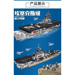 LE YI 81031 non  TÀU SÂN BAY LỚP ESSEX bộ đồ chơi xếp lắp ráp ghép mô hình Military Army AIRCRAFT CARRIER Quân Sự Bộ Đội 816 khối