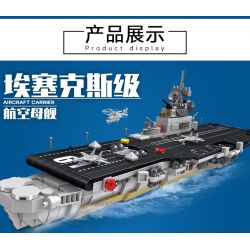 LE YI 81031 non  TÀU SÂN BAY LỚP ESSEX bộ đồ chơi xếp lắp ráp ghép mô hình Military Army AIRCRAFT CARRIER Quân Sự Bộ Đội 816 khối