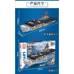 LE YI 81031 non  TÀU SÂN BAY LỚP ESSEX bộ đồ chơi xếp lắp ráp ghép mô hình Military Army AIRCRAFT CARRIER Quân Sự Bộ Đội 816 khối