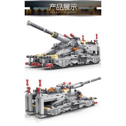 LE YI 81030 non  PHÁO XE LỬA HẠNG NẶNG GUSTAV bộ đồ chơi xếp lắp ráp ghép mô hình Military Army RAILWAY GUN Quân Sự Bộ Đội 853 khối