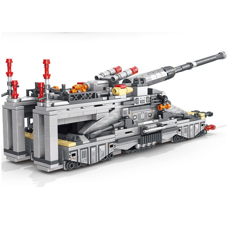 LE YI 81030 non  PHÁO XE LỬA HẠNG NẶNG GUSTAV bộ đồ chơi xếp lắp ráp ghép mô hình Military Army RAILWAY GUN Quân Sự Bộ Đội 853 khối