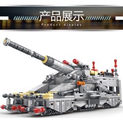 LE YI 81030 non  PHÁO XE LỬA HẠNG NẶNG GUSTAV bộ đồ chơi xếp lắp ráp ghép mô hình Military Army RAILWAY GUN Quân Sự Bộ Đội 853 khối