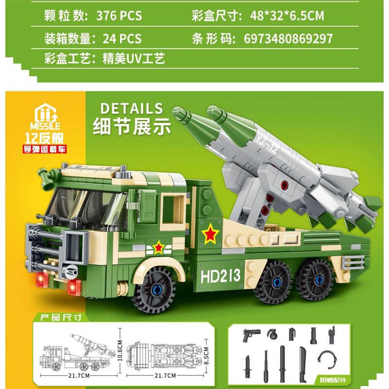 MINGDI LEIBAO K0683 0683 non  VŨ KHÍ QUAN TRỌNG NHẤT CỦA ĐẤT NƯỚC 12 TÀU SÂN BAY TÊN LỬA CHỐNG HẠM bộ đồ chơi xếp lắp ráp ghép mô hình Military Army A SHARP WEAPON OF THE COUNTRY Quân Sự Bộ Đội 376 khối