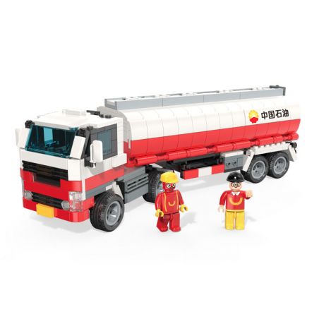 MAGIC VIGOUR C.9039 .9039 non  XE TẢI CHỞ DẦU KHÁCH SẠN PETROCHINA KUNLUN bộ đồ chơi xếp lắp ráp ghép mô hình City TANKER Thành Phố 619 khối