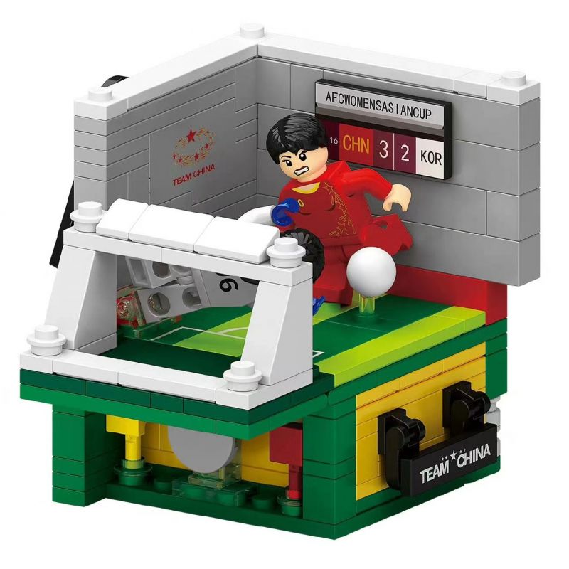 MAGIC VIGOUR T-8807 8807 T8807 non Lego ĐỘI TUYỂN BÓNG ĐÁ QUỐC GIA TRUNG bộ đồ chơi xếp lắp ráp ghép mô hình City TEAM CHINA FOOTBALL Thành Phố 253 khối