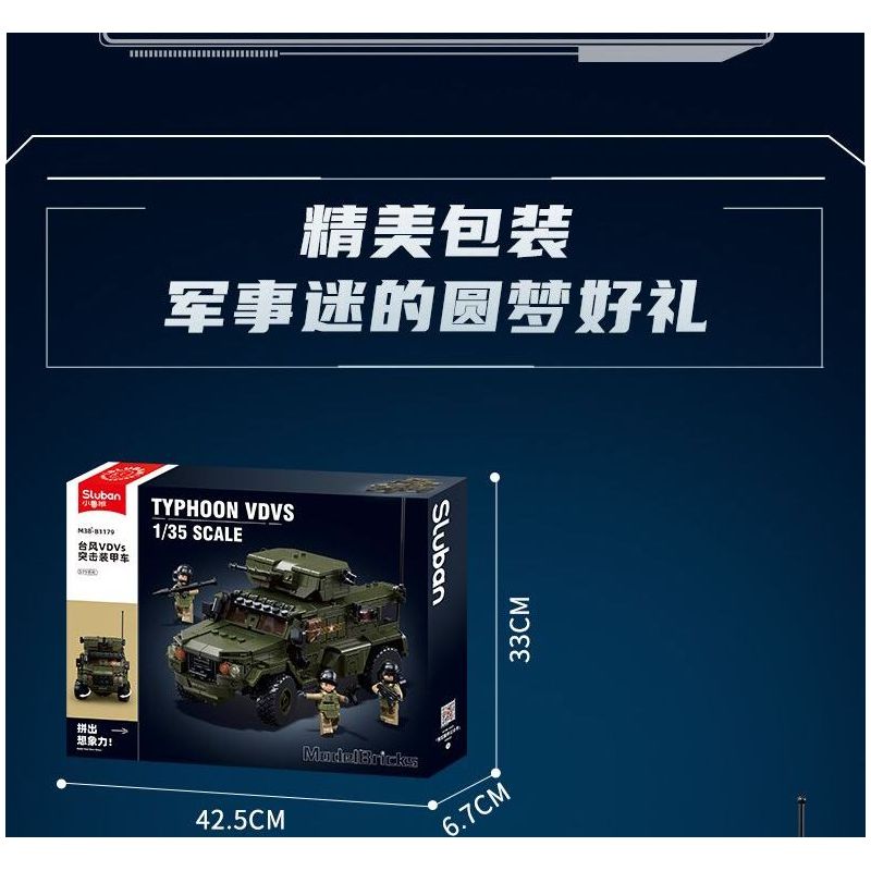 SLUBAN M38-B1179 B1179 1179 M38B1179 38-B1179 non  XE BỌC THÉP TẤN CÔNG TYPHOON VDVS tỷ lệ 1:35 bộ đồ chơi xếp lắp ráp ghép mô hình Military Army Quân Sự Bộ Đội 519 khối