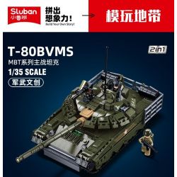 SLUBAN M38-B1178 B1178 1178 M38B1178 38-B1178 non  XE TĂNG CHIẾN ĐẤU CHỦ LỰC T80BVMS tỷ lệ 1:35 bộ đồ chơi xếp lắp ráp ghép mô hình Military Army T-80BVMS MAIN BATTLE TANK Quân Sự Bộ Đội 798 khối