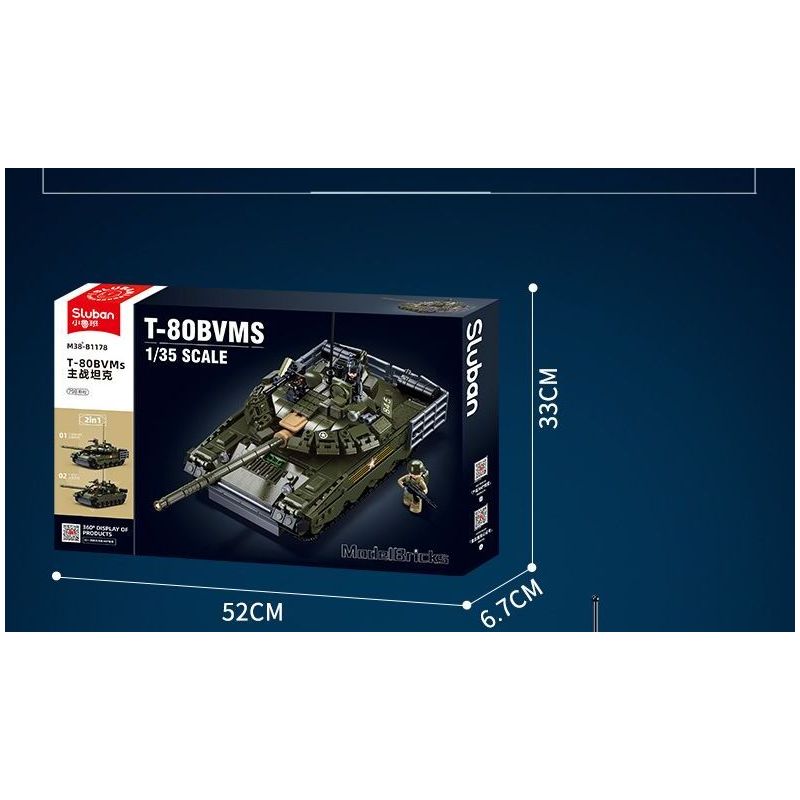 SLUBAN M38-B1178 B1178 1178 M38B1178 38-B1178 non  XE TĂNG CHIẾN ĐẤU CHỦ LỰC T80BVMS tỷ lệ 1:35 bộ đồ chơi xếp lắp ráp ghép mô hình Military Army T-80BVMS MAIN BATTLE TANK Quân Sự Bộ Đội 798 khối