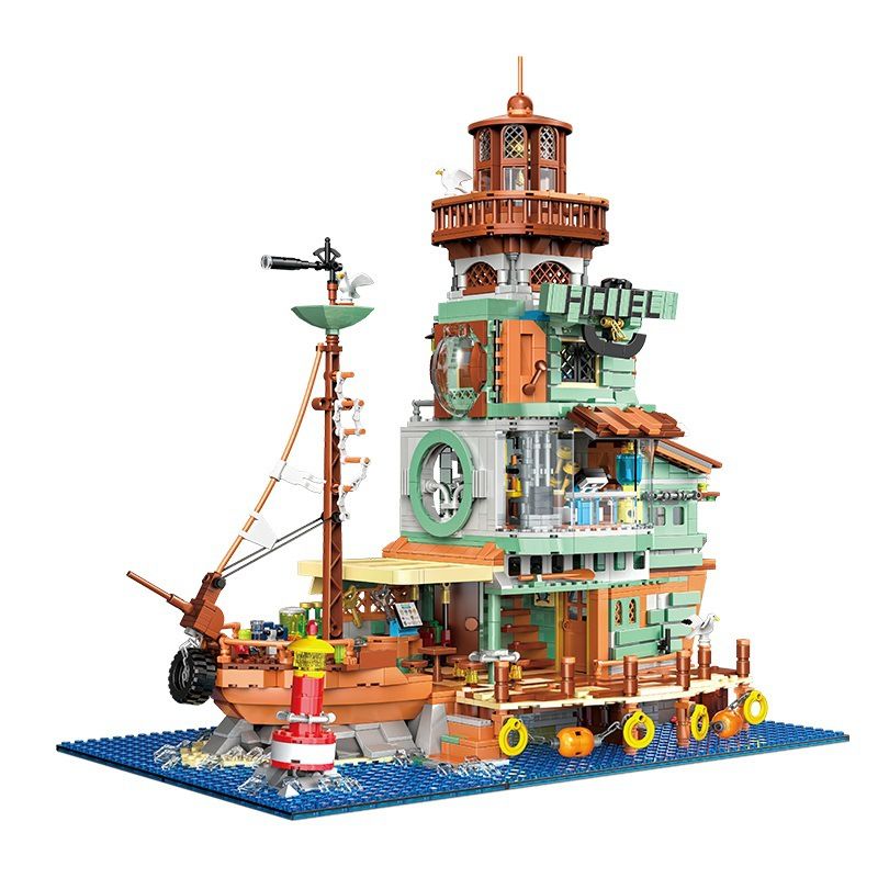 ZHEGAO 00422 non Lego KHÁCH SẠN CẢNG bộ đồ chơi xếp lắp ráp ghép mô hình Creator HARBOUR HOTEL Sáng Tạo 2142 khối