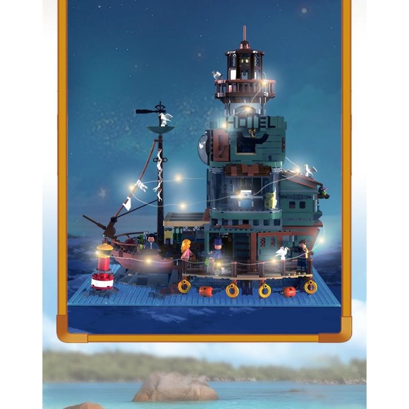 ZHEGAO 00422 non  KHÁCH SẠN CẢNG bộ đồ chơi xếp lắp ráp ghép mô hình Creator HARBOUR HOTEL Sáng Tạo 2142 khối