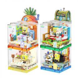 AREA-X AB0023 0023 non  SPONGEBOB SQUAREPANTS NGÔI NHÀ QUẢ DỨA bộ đồ chơi xếp lắp ráp ghép mô hình Movie & Game GOOD  SPONGEBOB SQUARE PANTS' HOUSE Phim Và Trò Chơi