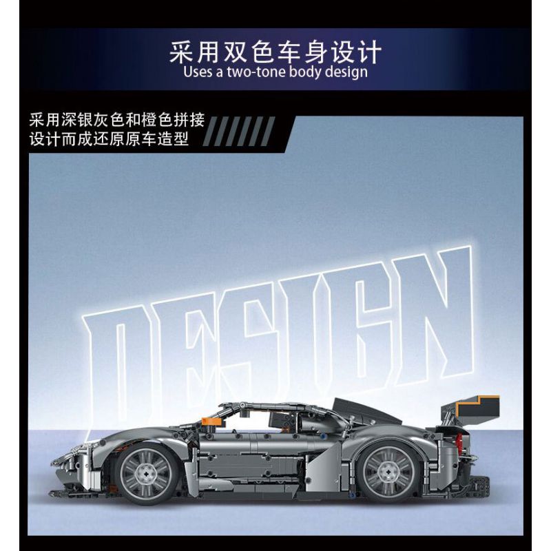 MorkModel 022027 Mork Model 022027 REBRICKABLE MOC-168846 168846 MOC168846 non  FORD GT tỷ lệ 1:10 bộ đồ chơi xếp lắp ráp ghép mô hình  Kỹ Thuật Công Nghệ Cao Mô Hình Phương Tiện 2828 khối