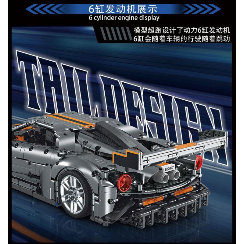 MorkModel 022027 Mork Model 022027 REBRICKABLE MOC-168846 168846 MOC168846 non  FORD GT tỷ lệ 1:10 bộ đồ chơi xếp lắp ráp ghép mô hình  Kỹ Thuật Công Nghệ Cao Mô Hình Phương Tiện 2828 khối
