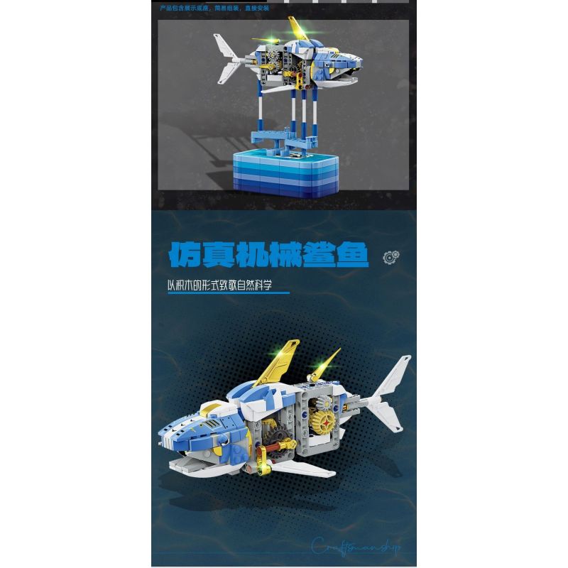 Kazi KY7710 7710 non  THỢ THỦ CÔNG CÁ MẬP ÁC QUỶ BIỂN SÂU bộ đồ chơi xếp lắp ráp ghép mô hình  DEEPSEA SHARK Kỹ Thuật Công Nghệ Cao Mô Hình Phương Tiện 581 khối