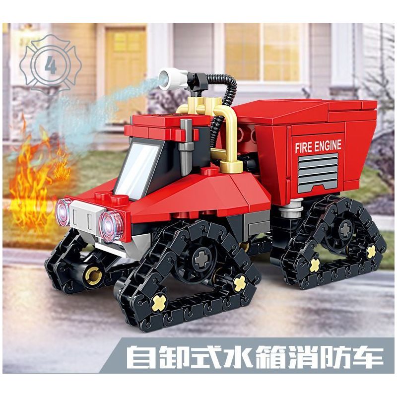 Kazi KY80542 80542 non  CHỮA CHÁY ĐÔ THỊ 8 LOẠI XE PHUN NƯỚC ĐA ĐỊA HÌNH KẾT HỢP VỚI MÁY BAY CH-54 TÀU CAO TỐC CỨU HỘ KHẨN CẤP BỌT RỪNG BỒN TỰ NẠP VƯỢT CHƯỚNG NGẠI VẬT MẠNH NHỎ HỎA TRÊN KHÔNG bộ đồ chơi xếp lắp ráp ghép mô hình City Thành Phố 958 khối